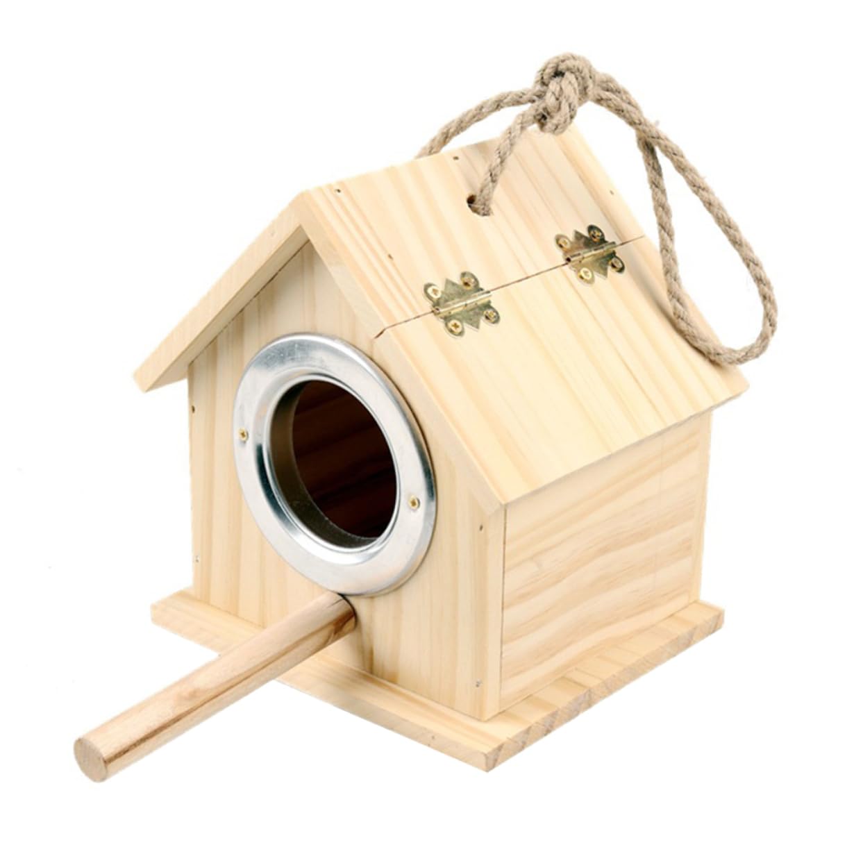 HANABASS Parrot Brutkasten aus Langlebigem Kiefernholz Vogel Nistkasten mit Einfachem Hausdesign als Brut und Nistplatz für Kleine Vögel Fördert Natürliche Balz und Brutverhalten