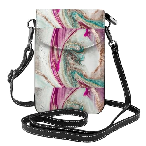 Portefeuille en cuir PU motif marbre premium pour smartphone