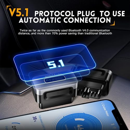 Image of amiciAuto OBD2 Scanner Bluetooth 5.1 Car Diagnostic Tool | Full System OBD Code Reader with 12 Functions, Fault Detection, Performance Test & App Control for Android & iOS | Multi-Language Support