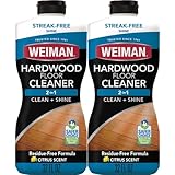 Weiman Hardwood Floor Cleaner for Finished Hardwood, Engineered Flooring, Vinyl & Laminate Surfaces - Streak-Free Shine, No Residue - 32 oz (2 PACK)