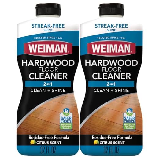 Weiman Hardwood Floor Cleaner for Finished Hardwood, Engineered Flooring, Vinyl & Laminate Surfaces - Streak-Free Shine, No Residue - 32 oz (2 PACK)