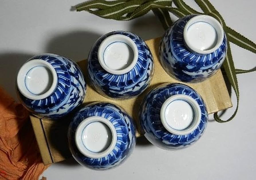 京焼の名工十七代「雲林院寶山（昌平寶山）」作祥瑞煎茶碗五客