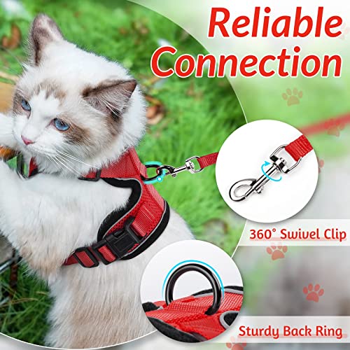 Image of rabbitgoo Cat Harness and Leash Set, Escape Proof Vest, Red