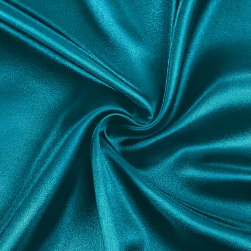 Image of SiinvdaBZX 3-Piece Set Satin Twin Fitted Sheet & 2 Pillowcase, Dark Teal Silky Soft Fitted Bottom Sheet, Wrinkle Free, Fade Resistant, Deep Pocket Bed Sheet (Deep Up to 15 inch)