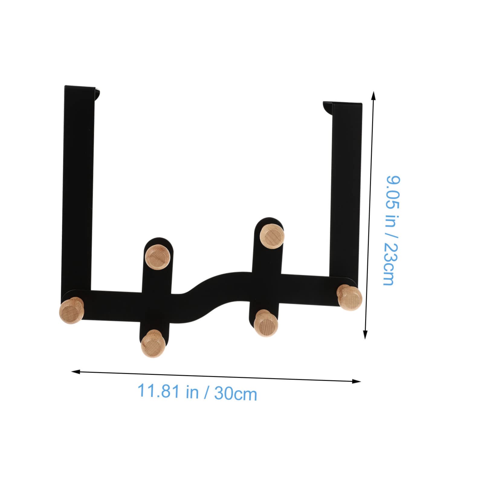 BELLIFFY 6 Door Hook Hooks for Clothes Outdoor Towel Rack Hanging Coat Mounted Coat Rack for Wall Clothes Rack Purse Hooks Over Door Coat Rack Door Hanger Hook Towel Hanger Black Wood