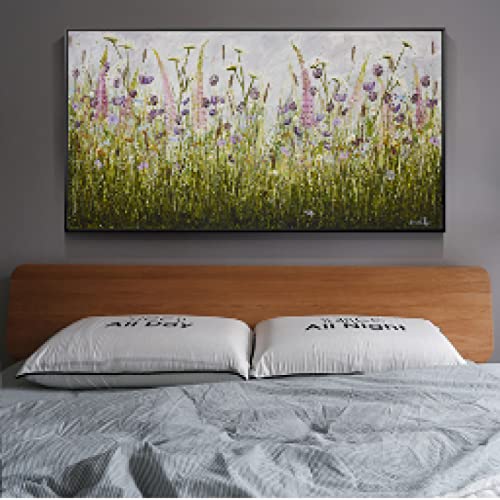 Art abstrait nordique fleurs de 60x120cm pour illuminer le mur de votre chambre à coucher