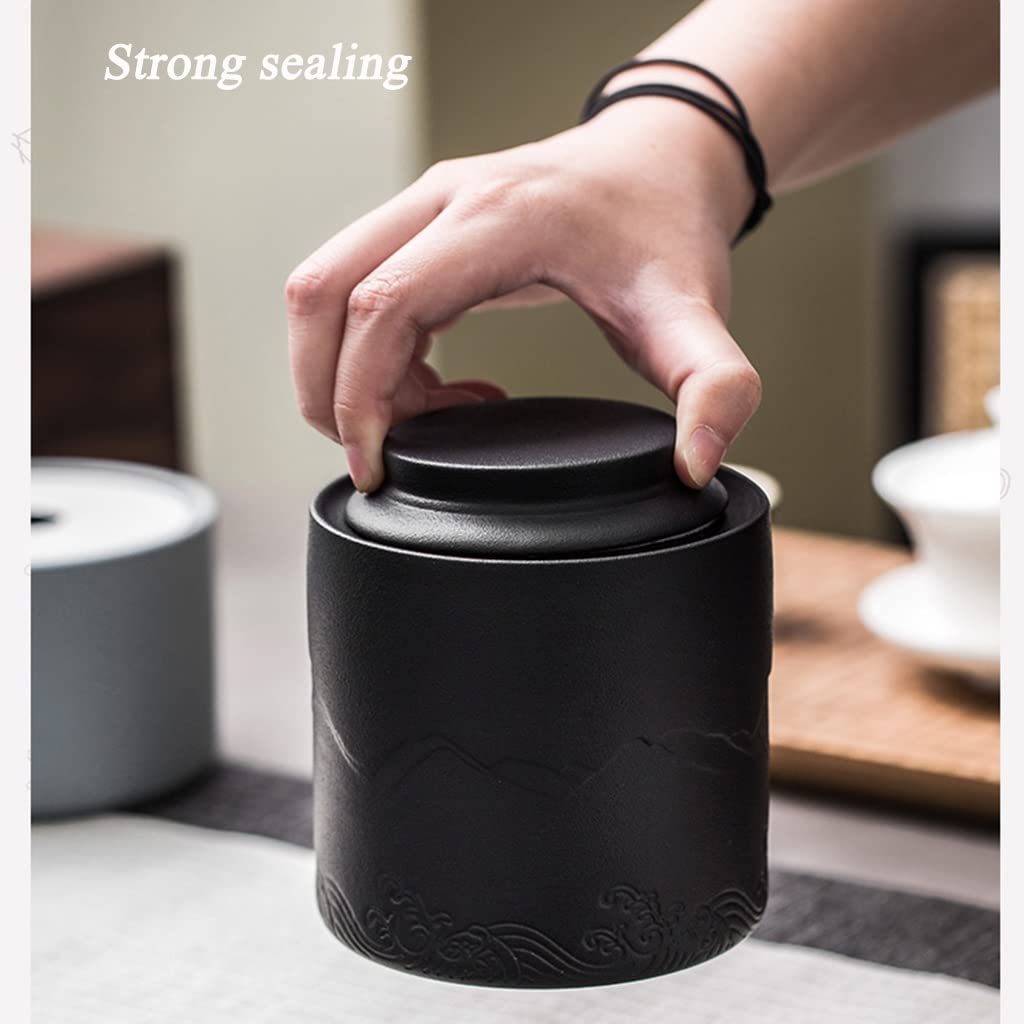 Barattoli da tè Barattolo per Alimenti in Ceramica con Coperchio ermetico, Confezione Regalo in Barattolo da tè Resistente all'umidità in Stile Semplice Bianco e Nero Confezione p