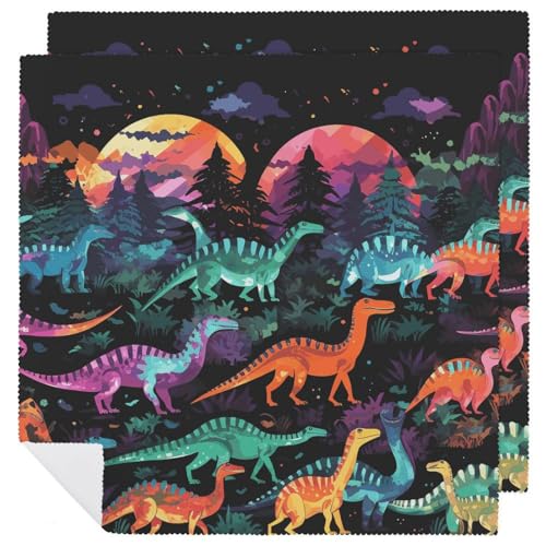 Servilletas de Tela Coloridas con Estampado de Dinosaurios miniatura 1