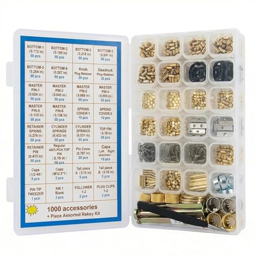 1000-Piece KW1 Rekey Kit Lock Rekeying Kit with Cylinder Service Tools