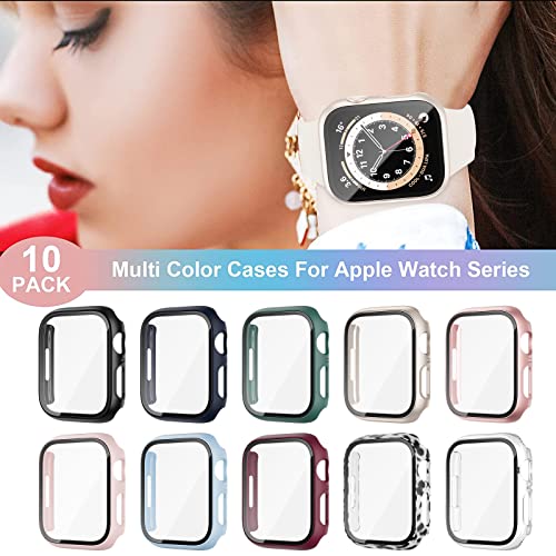 10 Pack Case For Apple Watch Series 3/2/1 42Mm With Tempered Glass Screen Protector, Bharvest High Definition Scratch Resistant Hard Pc Bumper Cover For Apple Watch Accessories (10 Colors, 42Mm) #TOP5