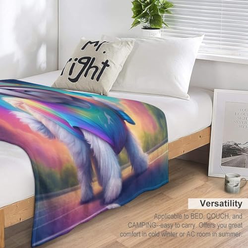 Couverture de lit et canapé motif chien pour cocooning chaud en hiver - 7