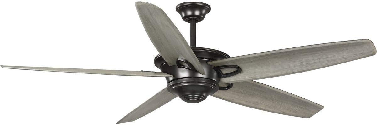 Progress Lighting Caleb Collection 68-Inch 5-Blade Antique Bronze AC Motor Transitional Ceiling Fan