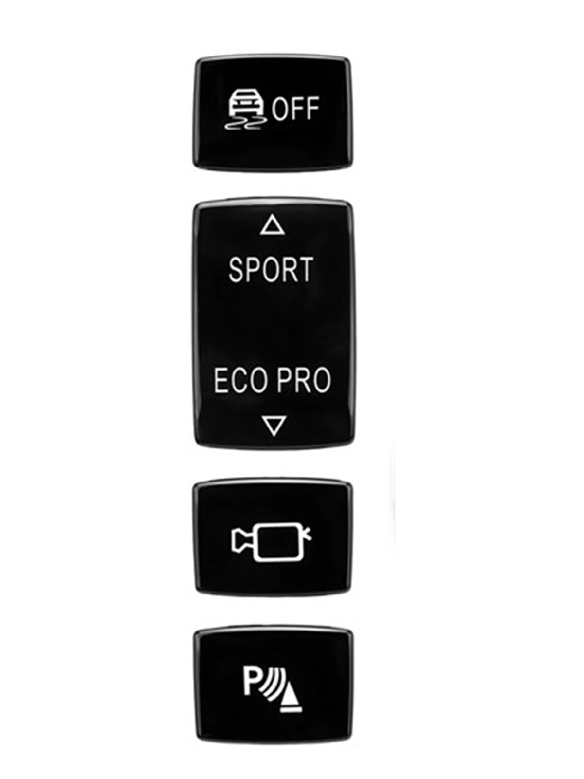 Button Trim Compatible with BMW 1 2 3 4 Series F20 F21 F22 F23 F30 F31 Car Sport Eco Pro ESP Antislip Radar Sensor Switch Button Cover(4 Buttons Black)