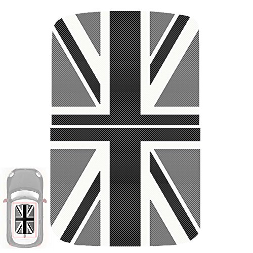 Paileco Automotive Sunroof Vinyl Sticker for R55 R56 (1set 2pcs, Grey Union Jack Flag, Vinyl)