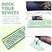 X9 Wired Keyboard and Mouse Combo with Backlight - Retro Typewriter Round Keycaps, Phone/Tablet Dock, 109 Fullsize Keys, Cute Colorful Green Keyboard, Pastel Keyboard for Laptop, PC and Chromebook