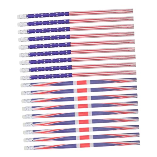 LOPUNER 24 Piezas Lápices Diseño de Banderas Nacionales para Celebraciones de y Navidad Seguros para para Aula y Oficina