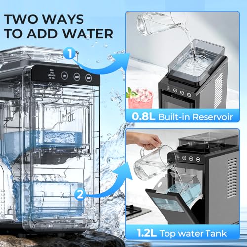 Image of Antarctic Star Countertop Ice Maker, 26lbs /24H Ice Machine, Self-Cleaning Portable Ice Maker with 1.1lb Storage, 8 Bullet Ice in 6 Mins, Compact Ice Maker for Home /Office /Outdoor, Black