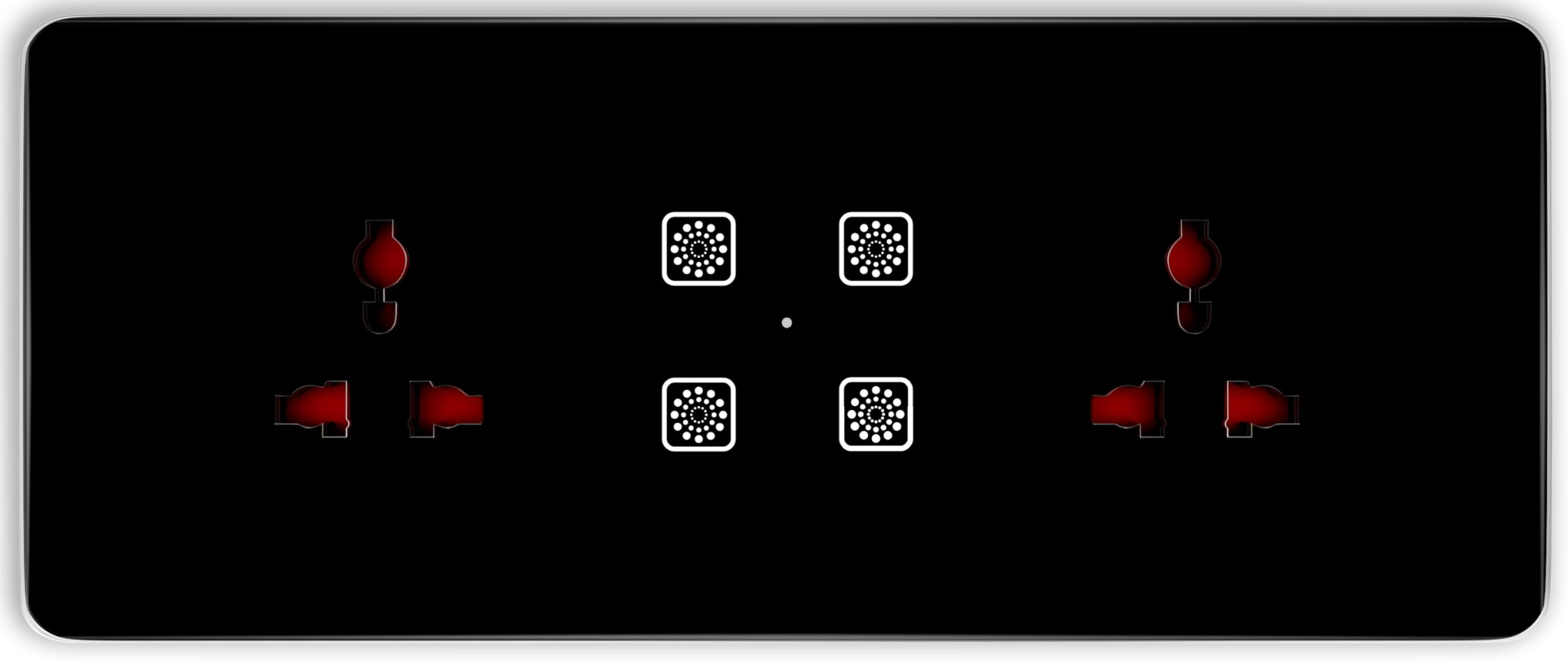 Teqooz Touch Switch Panel (Black) (6 Modular Size) : 4 Switch + 2 Socket | Glass Finish-image-9