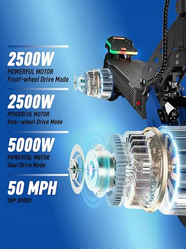 Electric Scooter for Adults, 5000W Dual Motor Off Road