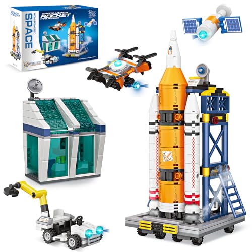 YGNNXRN 461PCS City Space Shuttle STEM Building Toy Rocket Space Shuttle Lunar Rover & Satellite Set Gift for Kids Aged 612 Boys & Girls Birthday & Christmas