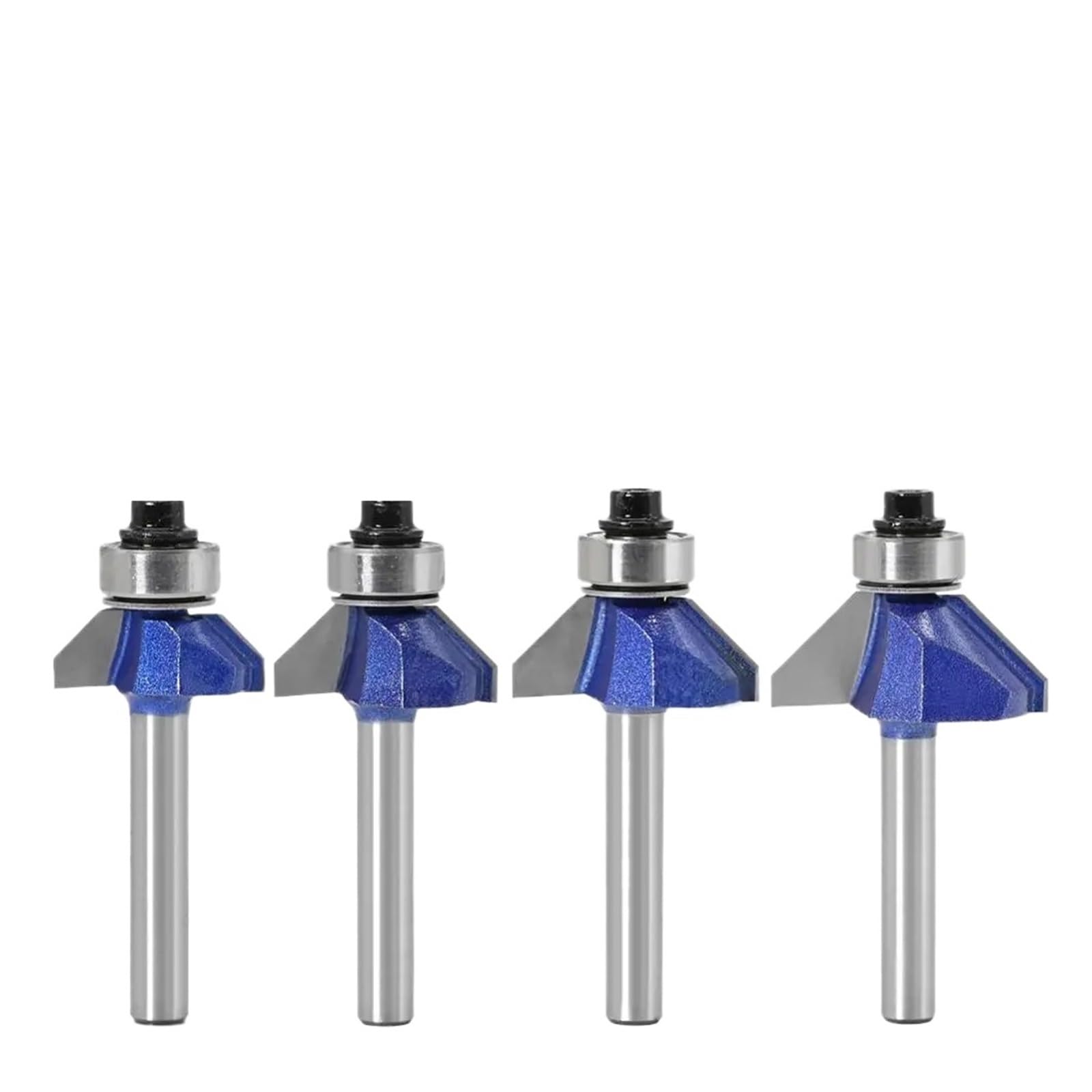 Epaknhgd 4Pcs 6.35Mm Shank 1/4Pcs 6Mm 1/4In Shank 45 Degree Chamfer Router Bit The Edge Forming Bevel Woodworking Milling Cutter For Wood Bits(4Pcs 6.35Mm Shank)