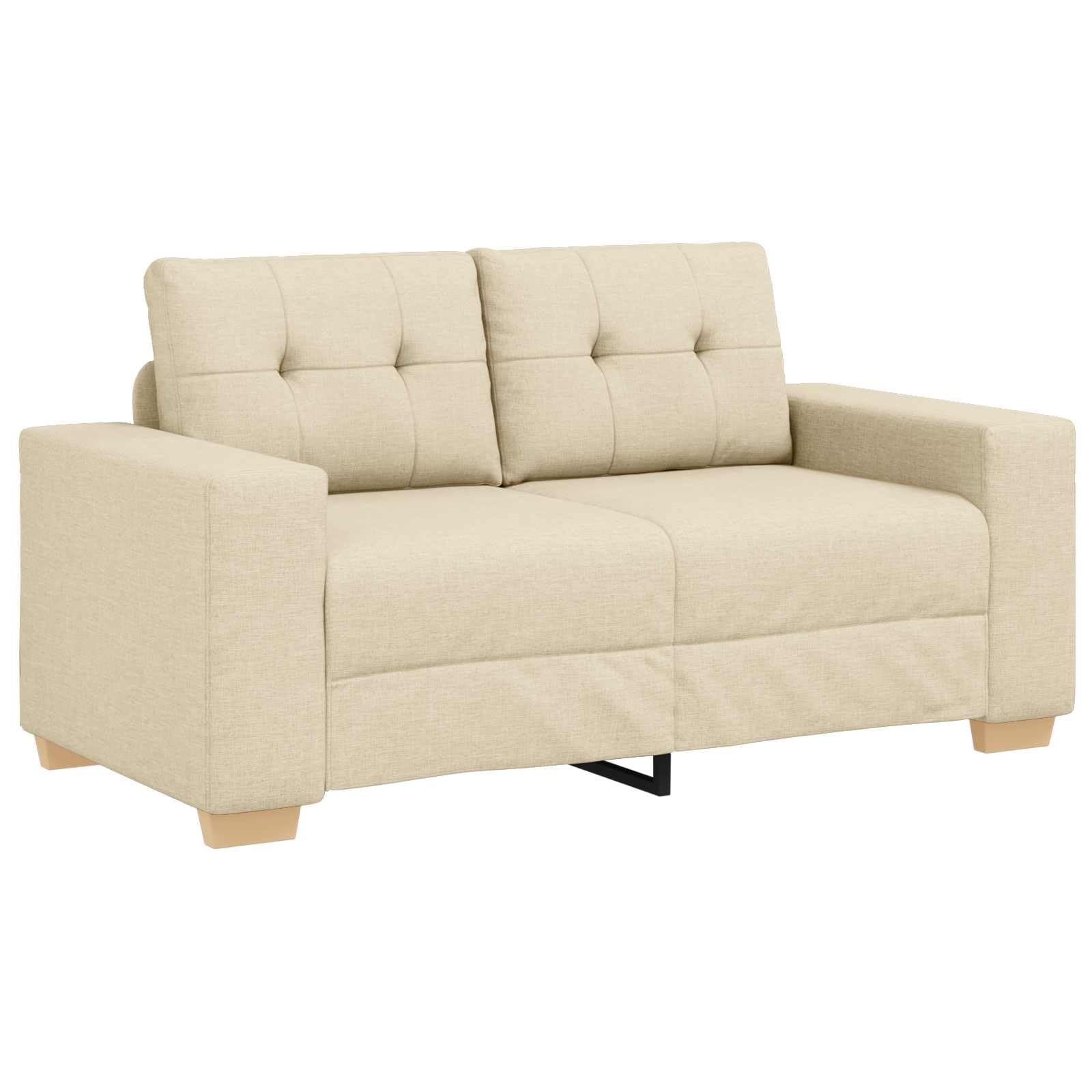 Juego de 2 muebles tapizados con cojines de tela crema para salón, habitación de invitados y oficina, muebles tapizados con amplios reposabrazos, marco resistente, ideal para sentarse