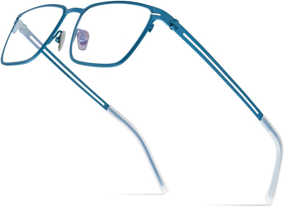 FONEX Pure Titanium Glasses Frame Men Square Magnet Clip On Eyeglasses with Polarized Lens