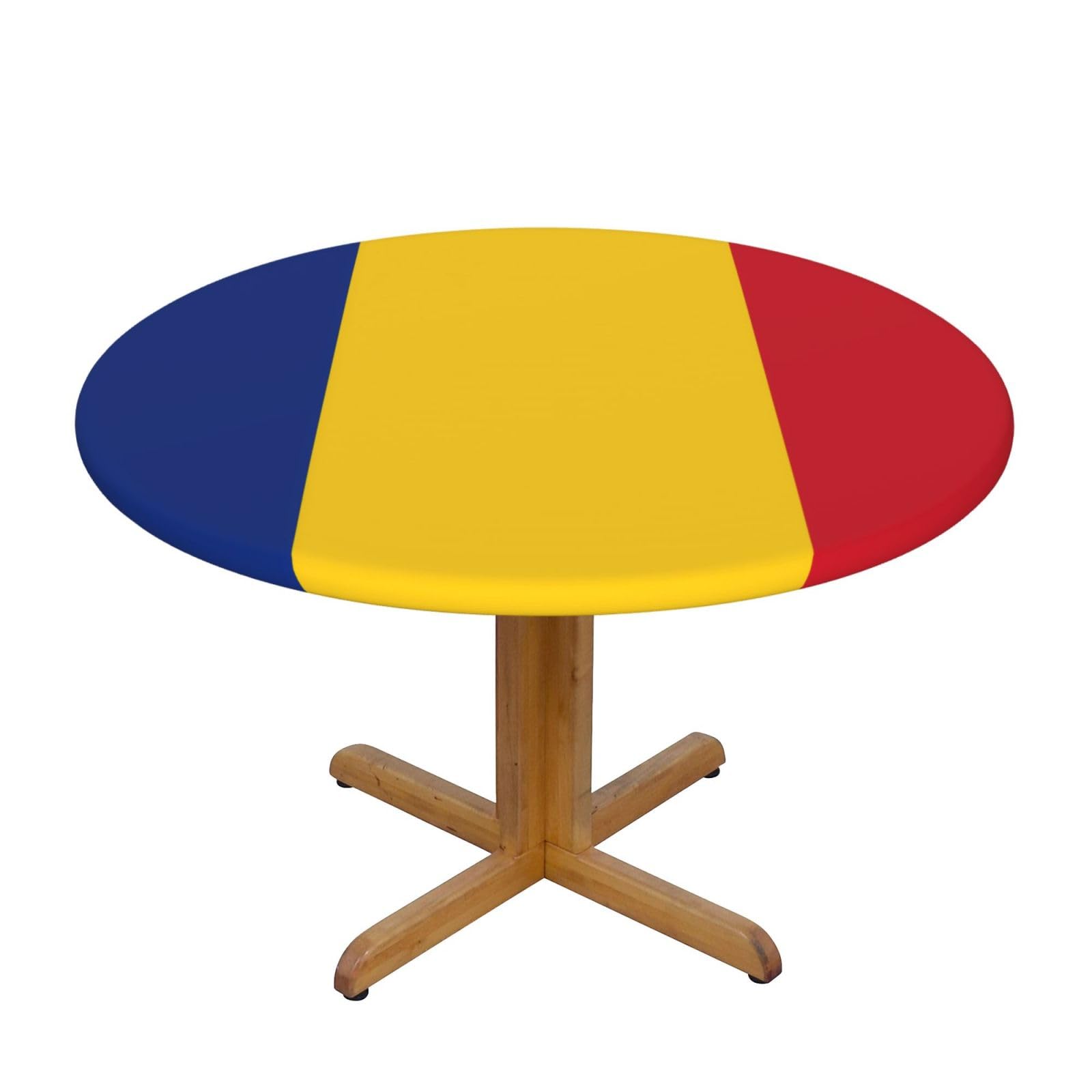 ZQYTGFDC Flag of Romania M Decorative Round Tablecloth Waterproof Anti Stain Oil Proof Size for 40 50 inch