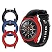 Case Fit Samsung Galaxy Watch (46mm) /Gear S3 Frontier Protector Case, 3Pcs Soft TPU Shock-Proof Protective Bumper Sleeve Cover Case for Galaxy Watch (46mm) /Gear S3 Frontier (Black Red Blue)