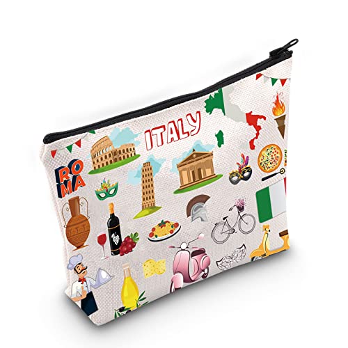 LEVLO Italy Travel Pouch Bag Rome Souvenir Gift Pisa Tower Colosseum Venice Carnival Zipper Pouch...