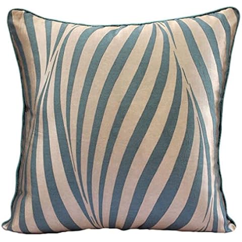 The HomeCentric Teal Waves funda para cojín cuadrado de 45x45 cm tejido jacquard a rayas Cover