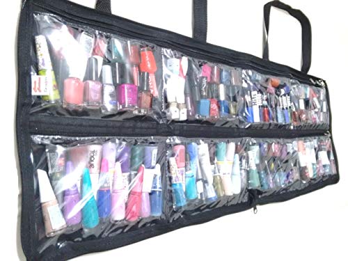 Pasta bolsa organizadora multiuso porta esmaltes maquiagem até 120 frascos