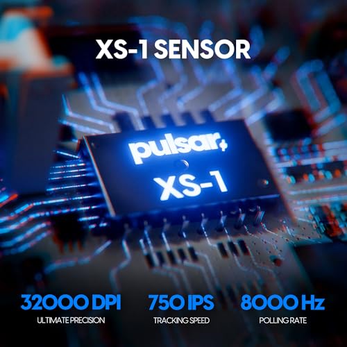 Pulsar Gaming Gears X3 Wireless Gaming Mouse, Ultra Lightweight (1.94 oz/55g), Hybrid Ergonomic, Optical Switch, 32000 DPI, 750 IPS, XS-1 Sensor, 8k Compatible (Medium, Black) - Image 3