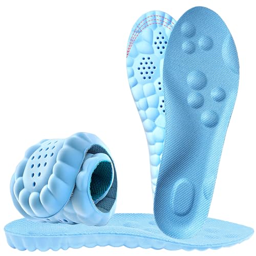 Image of 4D Cloud Insoles for Women Men- Soft Memory Foam Steppers Insoles Cushioning Soles with Arch Support for Anti Fatigue and Foot Pain Relief, Trim to Fit (Sky Blue, 10-10.5 US Men)
