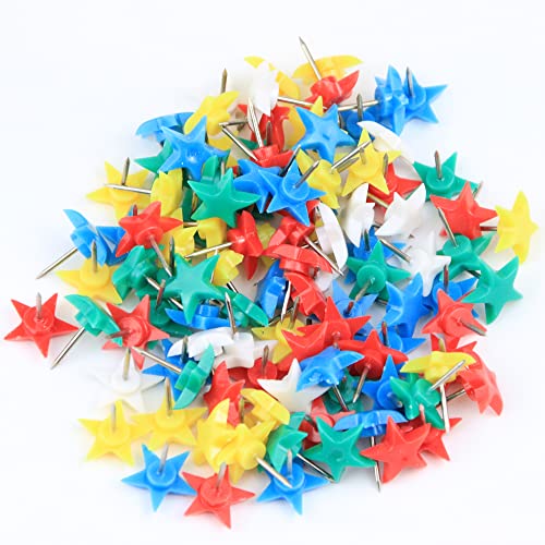 100Pcs Star Push Pins Square Tacks Thumb Tacks Decorative Push Pins, Colorful Floret Thumbtacks,Cute Push Pins For Cork Board, Bulletin Board,Memo Board Or Wall. #TOP4