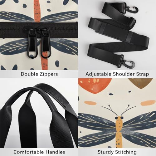 Dragonfly Heart Travel Gym Bag Waterproof Sport Dance Bag for Women Men Portable Gymnastics Duffel Bags Canvas Tote Carry on Handbag for Workout Overnight Weekender4