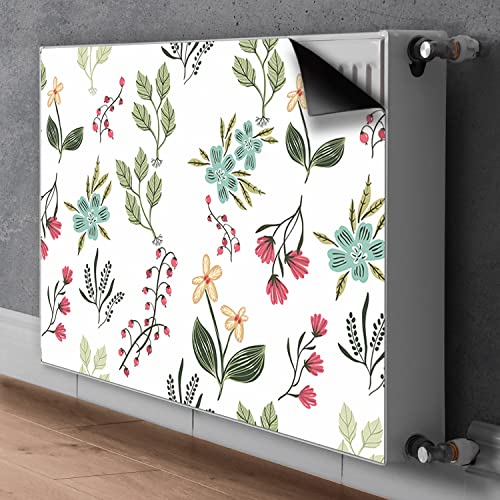 Cache aération magnétique vert motif baies fleurs pour masquer radiateur - 3