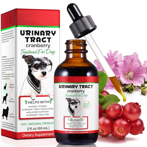 Hundeurin Trakt Infektion Behandlung Tropfen,Hund UTI Heil Tropfen Mit Cranberry Extrakt Unterstützt Blase, Nierenstein, Prävention Von Inkontinenz Bei Harnversorgung Gesundheit Für Hunde (1 Flaschen)