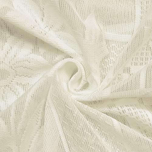 Image of Kuber Industries Flower Print 7 Feet Cotton Door Curtain for Living Room, Bed Room, Kids Room with 8 Eyelets Pack of 2 (Cream)-50KM01054