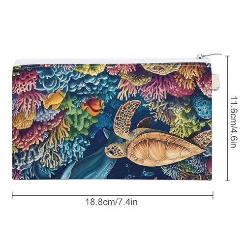 Protect Our Ocean Fashion Coin Purse Change Makeup Bag Canvas Pencil Pouch Travel2