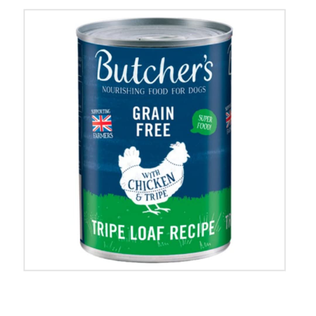 London Grocery Butcher's Chicken & Tripe Wet Dog Food Tin 400g x 12 Tins