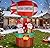 10FT Christmas Inflatables Santa Claus Outdoor Decorations, Christmas Blow Ups Airship Snowman, Inflatable Yard Decor with Built-in LED Lights for Xmas Garden Lawn Party