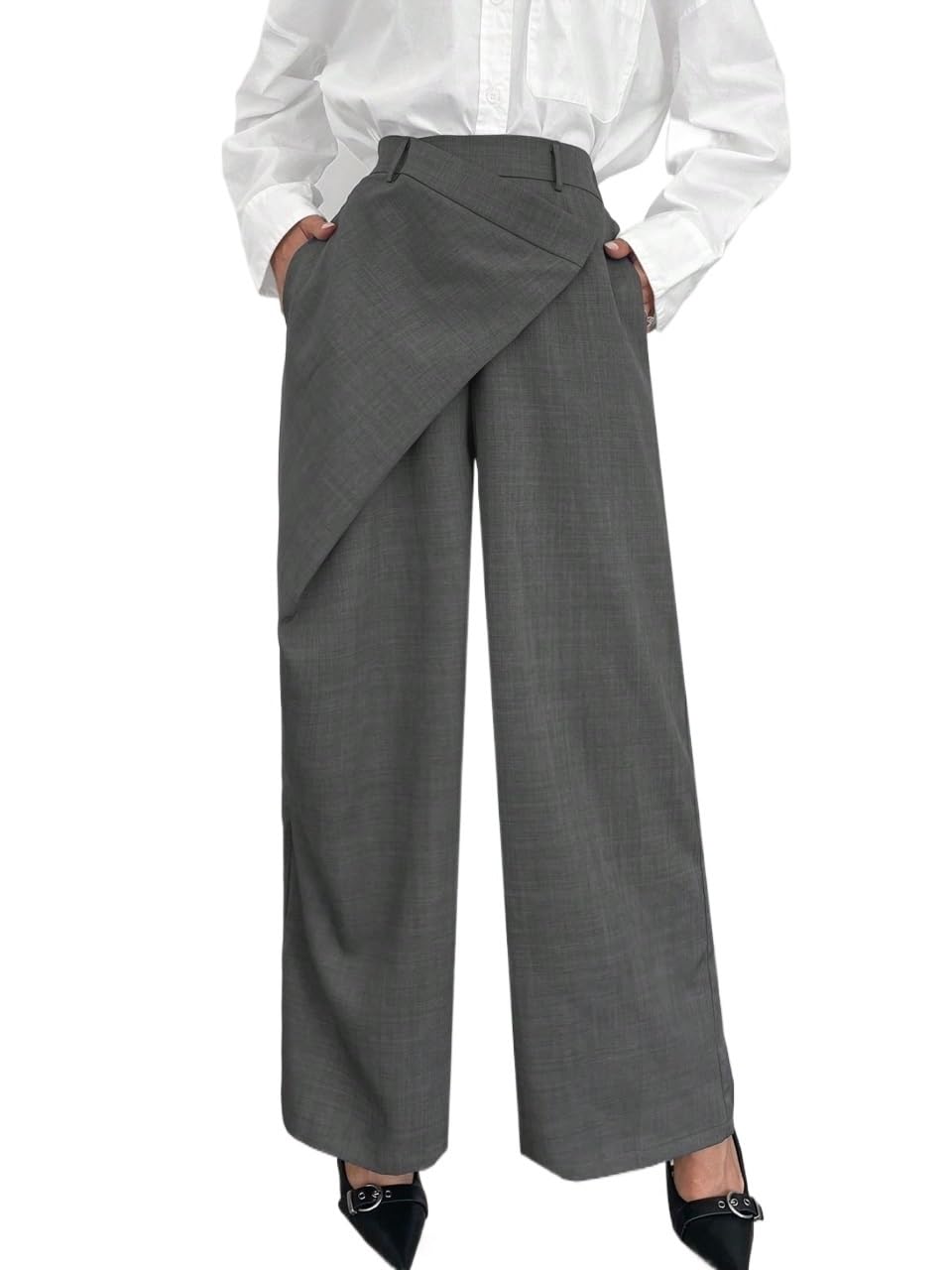 SECOLI 2024 Wide Leg Long Pant for Women Loose Straight Leg Trousers Wide Leg Suit Pants