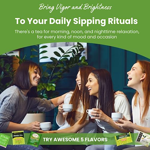 Decaf Green Tea Bags – Luxurious Green Tea Bags Assortment – Caffeine Free Green Tea/Decaf Tea Bags Sampler With 5 Flavors – Delicious And Natural Green Tea Bags Variety Pack With Cotton Bag – 52 Pcs #TOP1