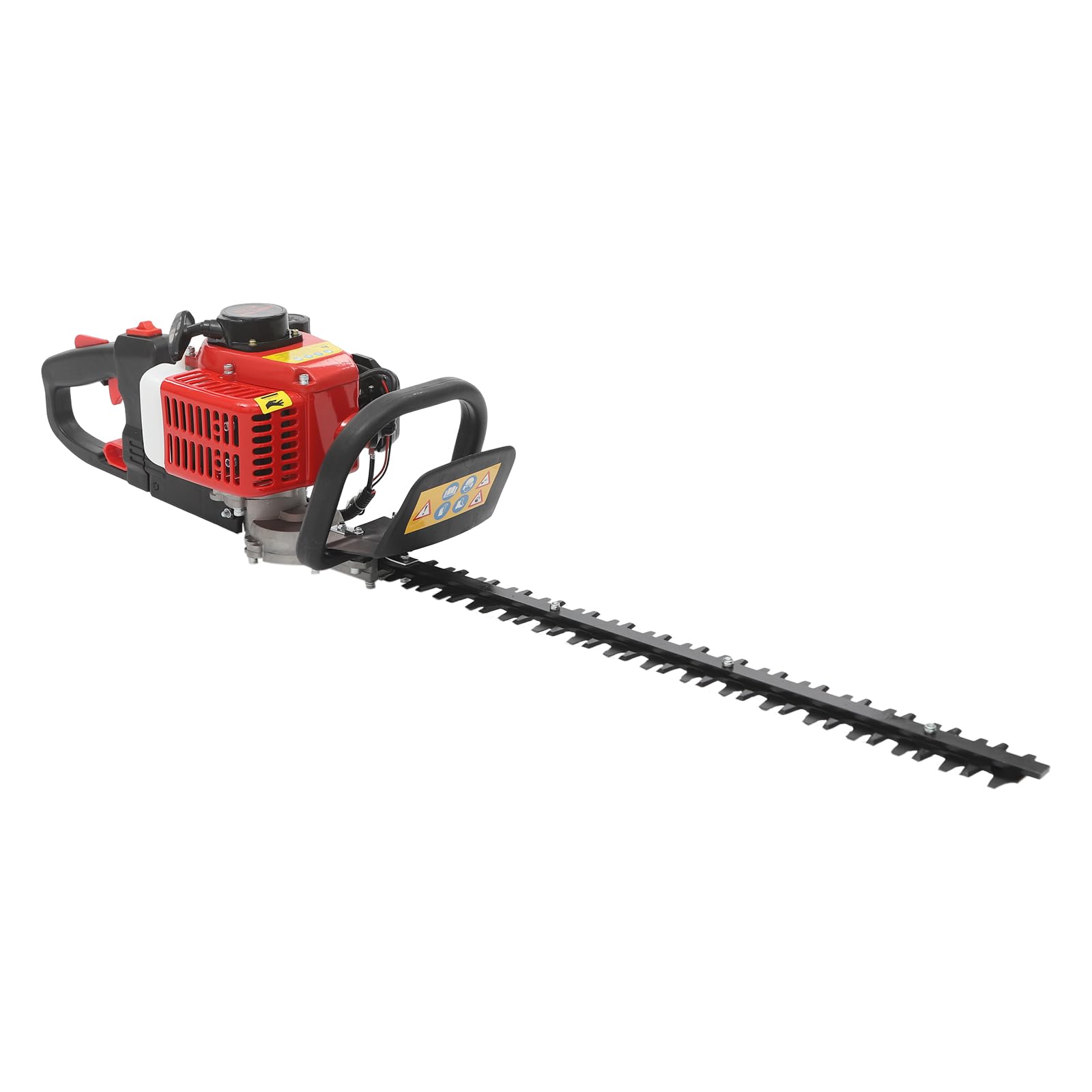 Cortasetos de gasolina de 22,5 cc, 0,65 kW, con espada de 56 cm, desbrozadora de doble filo de 2 tiempos, recortadora de setos, ángulo de rotación del mango: 180°, para patio, jardines, escuelas