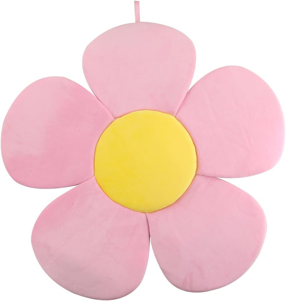 KAKIBLINFlower Baby Bath Mat, Baby Bath Flower Infant Bathtub Mat Baby Sink Bath Cushion for Newborn, Pink