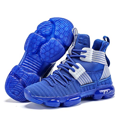 Image of VITUOFLY Kids Basketball Shoes Boys Sneakers Girls Mid-top Sports Shoes | Ankle protection, Non-slip TPR outsole, Cushioned shock-absorbing EVA midsole, Indoor outdoor sports for little & big kids