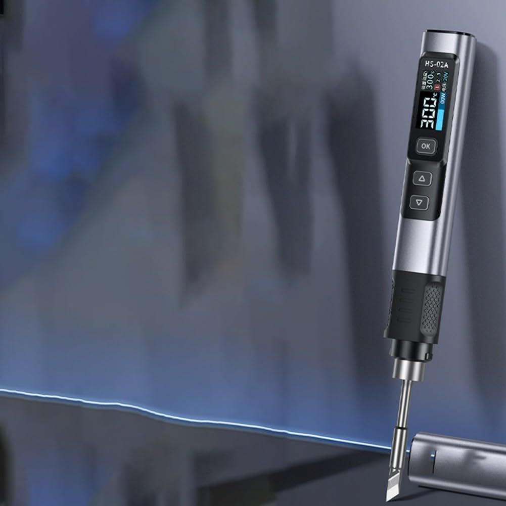 Kit de soldador portátil de 100 W tipo C con estación ajustable, pluma de soldadura eléctrica de calentamiento rápido para juegos de reparación de electrónica y equipos de soldadura aficionada (6