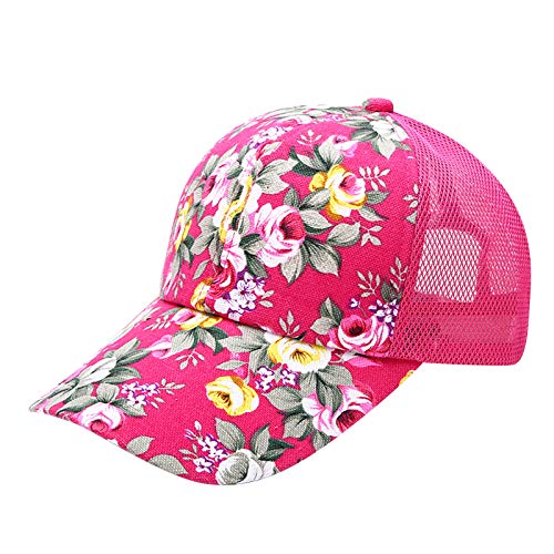 Nidddiv Claas Cap Flower Sun Baseball Women All Cap para imprimir gorras de béisbol Telas Sombreros de costura, Rosa intenso., Talla única