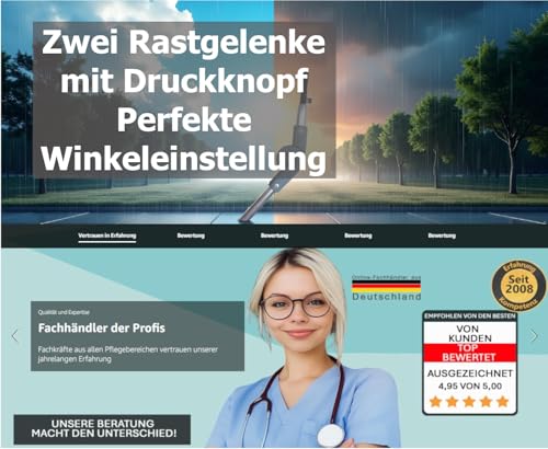 Regenschirm für Rollator von Fabacare Schirm mit Halterung und Schutzfunktion